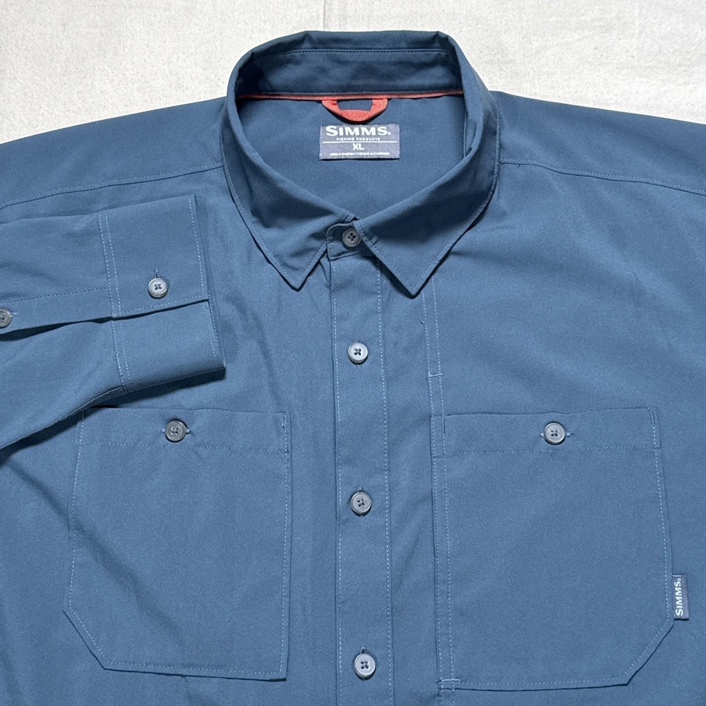 Simms fishing shirt long sleeve Sz XL Grayish Green Color